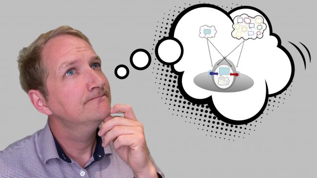 Ein Mann denkt an Binaural Squelch