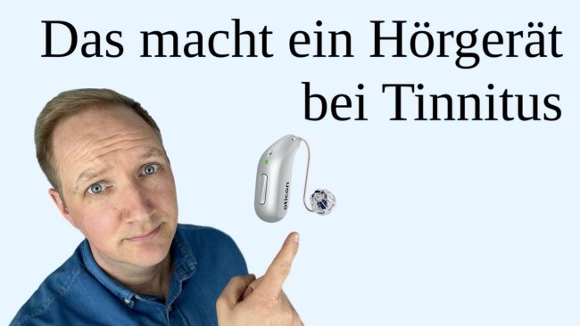 Max Bauer zeigt mit dem Finger auf die Aussage%3A Das macht ein Hörgeräte bei Tinnitus