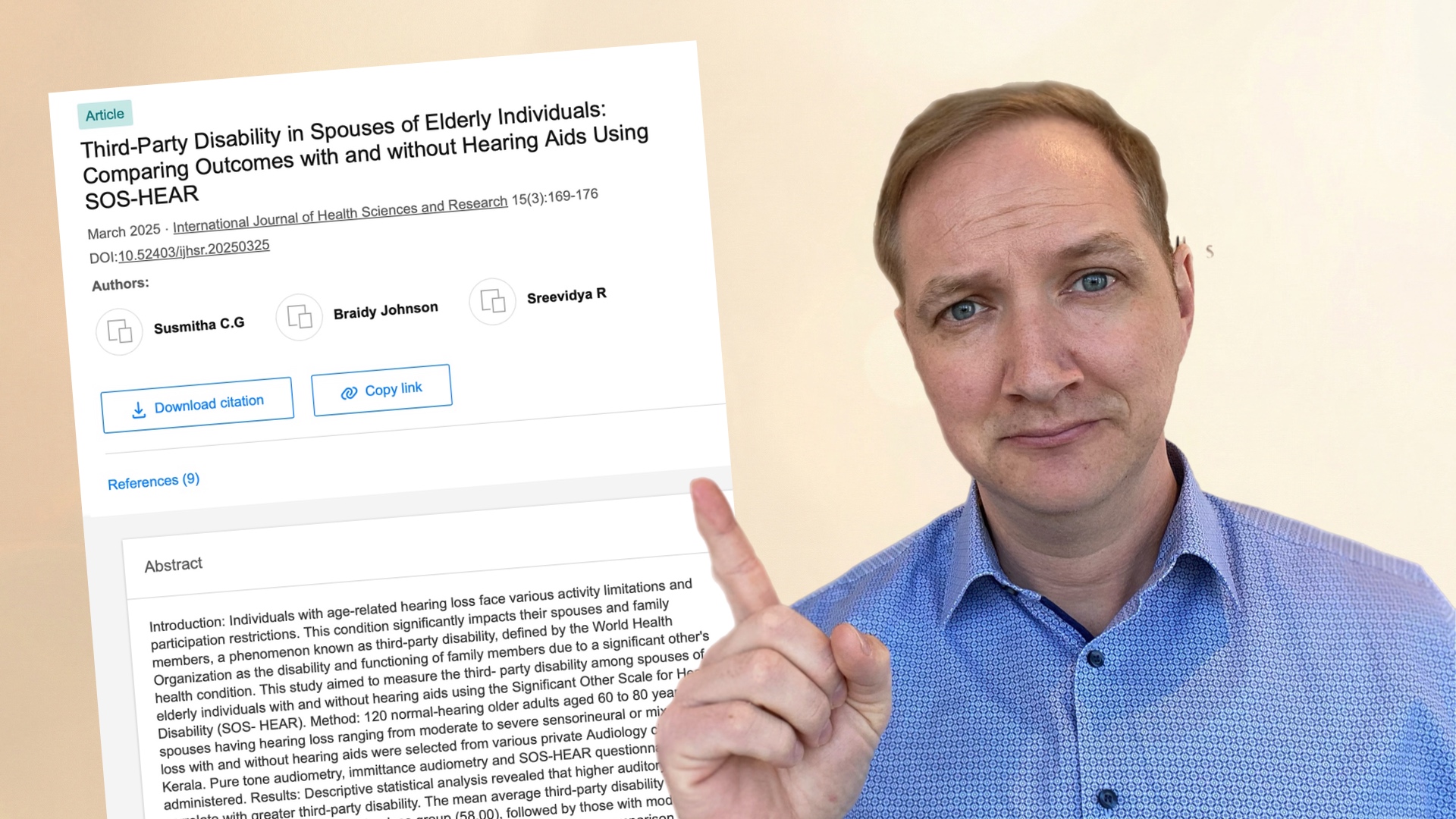 Audiologe Maximilian Bauerzeigt auf eine wissenschaftliche Studie von 2025, die belegt, wie stark Ehepartner unter dem unversorgten Hörverlust leiden (Third Party Disability)